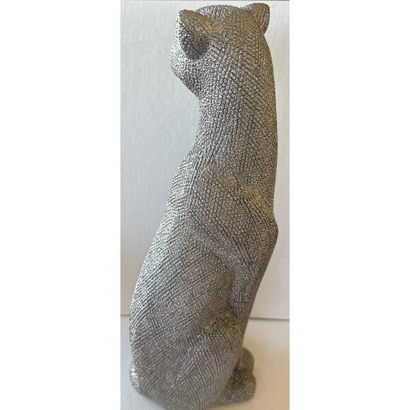 vintage Sagebrook Home 12" Leopard Figurine, Panther , Cheetah , Cat Silver - - Picture 7 of 9